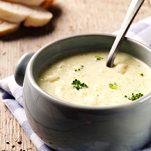 Potage au chou fleur et brocoli sale